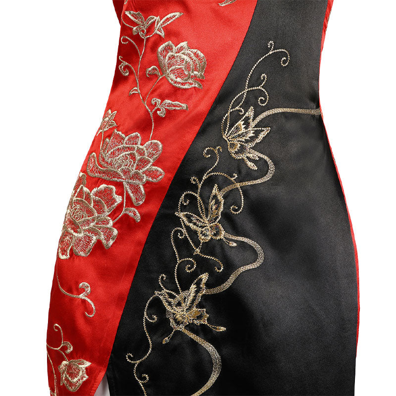 Resident Evil 4 Ada Wong Cheongsam Black Red Cosplay Costumes