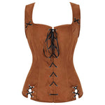 European Style Renaissance Punk Pirate Suede Lace-Up Vest Cosplay Costumes