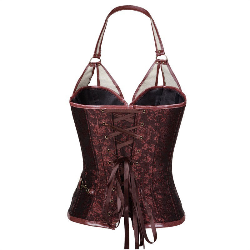 European Style Palace Punk belt Style Tight Halter Neck Corset Halloween Cosplay Costumes