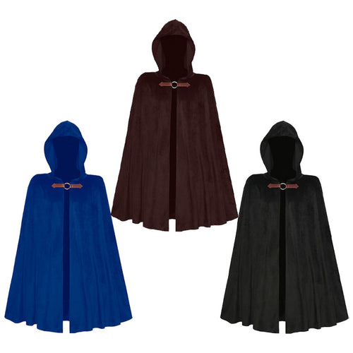 European Medieval Halloween Party Woolen Hooded Cloak Cosplay Costumes