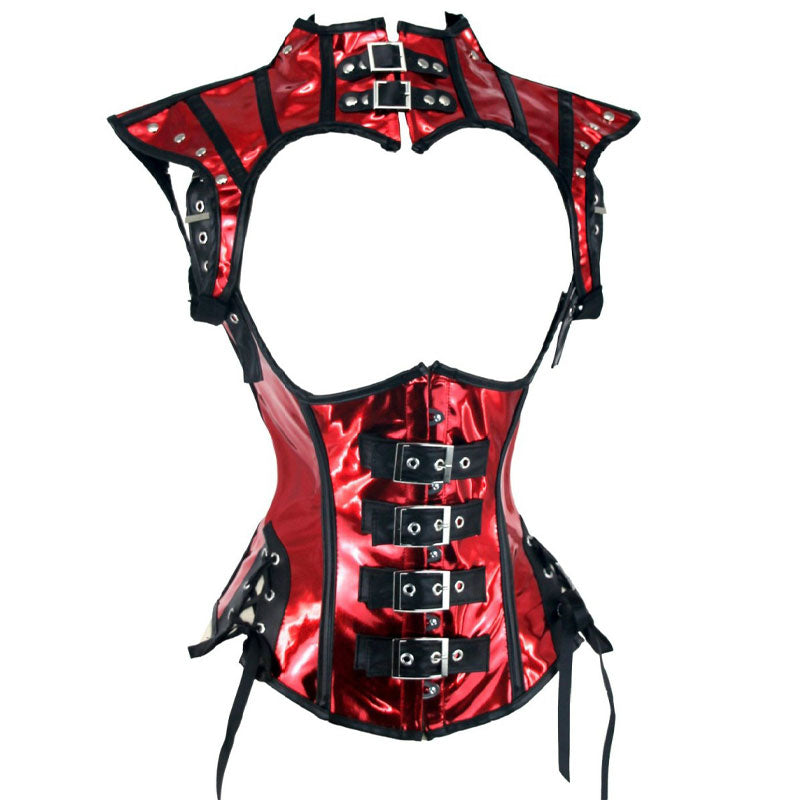 Gothic Rock Steampunk Cape and Corset Halloween Cosplay Costumes