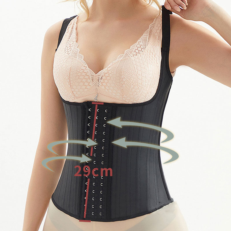Steel-boned Waist Vest With Spaghetti Straps and Glossy Rubber Corset Cosplay Costumes