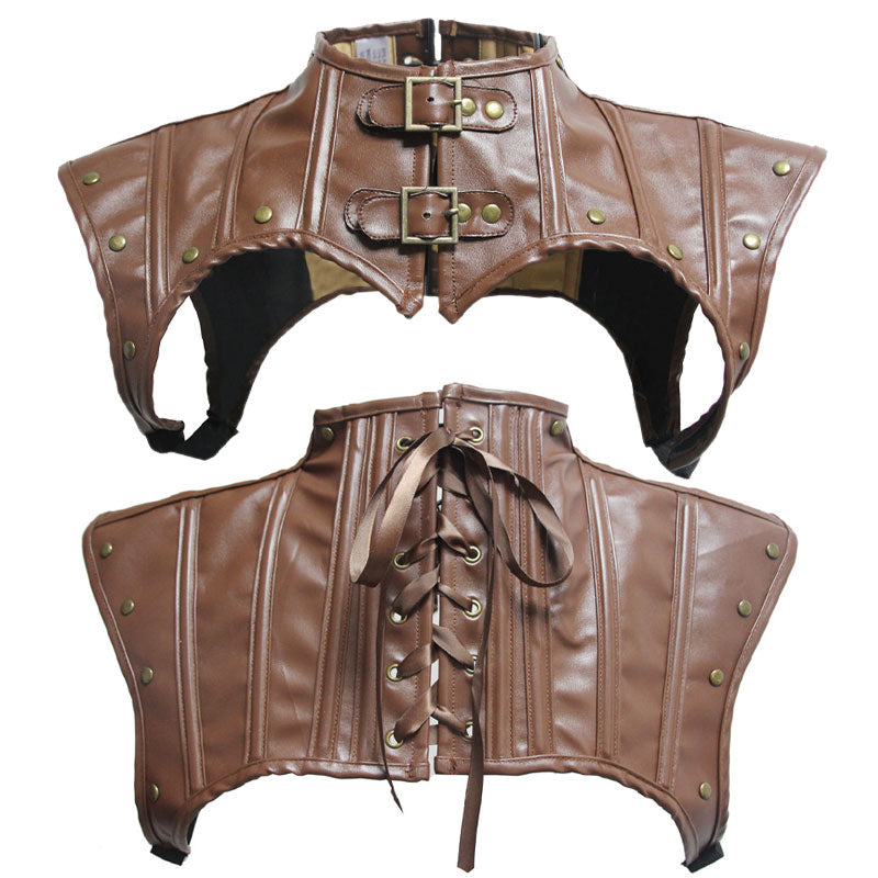 Punk Neck Motorcycle Belt Buckle Retro Body Shaper Cape Halloween Cosplay Costumes