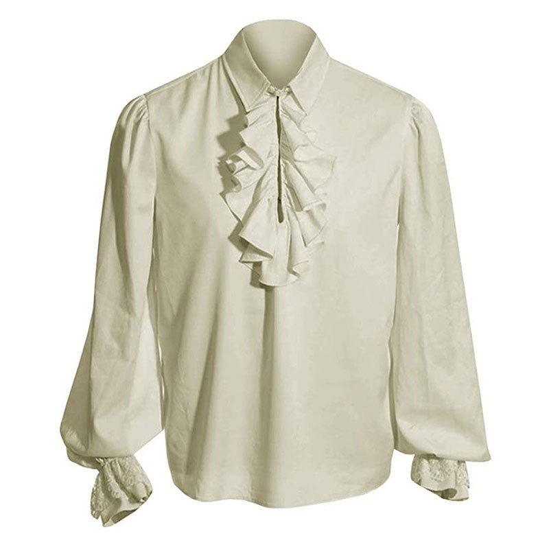 European Style Medieval Victorian Steampunk Ruffled Shirt Halloween Cosplay Costumes