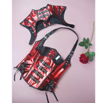 Gothic Rock Steampunk Cape and Corset Halloween Cosplay Costumes