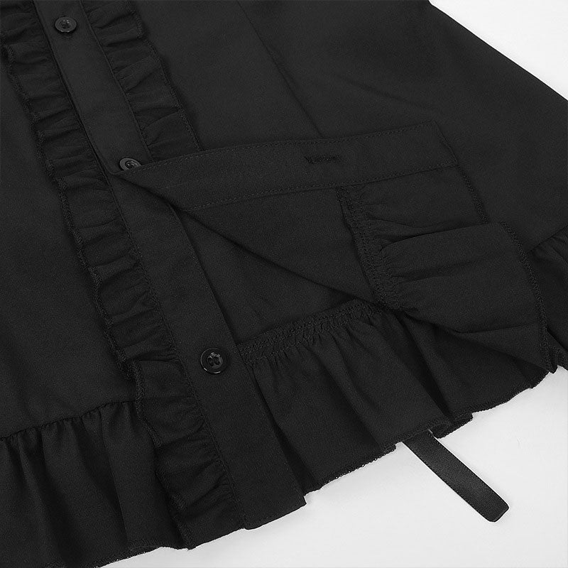 European Steampunk Victorian Women's Pleated Shirt Halloween Cosplay Costumes