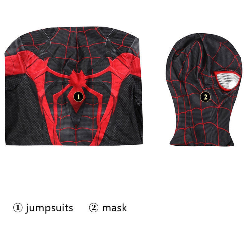 Spider-Man PS5 Miles Morales Suit V2 Kids Jumpsuit Cosplay Costumes