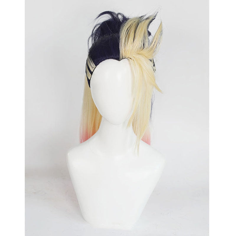 LOL KDA The Baddest Akali Blue Blonde Ponytail Cosplay Wigs - Cosplay Clans