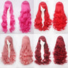 Women Wavy Sweet 80cm Long Pink Red Orange Red Lolita Fashion Wigs with Bangs - Cosplay Clans
