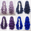 Women Wavy Sweet 80cm Long Purple and Blue Lolita Fashion Wigs with Bangs - Cosplay Clans