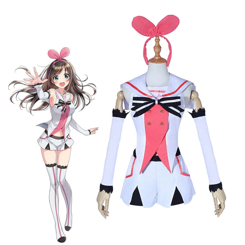 Virtual YouTuber Kizuna AI Uniform Cosplay Costumes Halloween Party Show Dress - Cosplay Clans