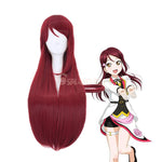 Anime LoveLive!Sunshine!! Sakurauchi Riko Long Wine Red Cosplay Wigs - Cosplay Clans