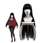 Anime Kakegurui Yumeko Jabami 80cm Long Straight Black Cosplay Wig - Cosplay Clans