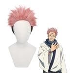 Anime Jujutsu Kaisen Ryomen Sukuna Short Pink Gradient Black Cosplay Wigs - Cosplay Clans