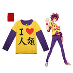 Anime No Game No Life Sora Long Sleeve T-shirt Cosplay Costume with Wrister - Cosplay Clans