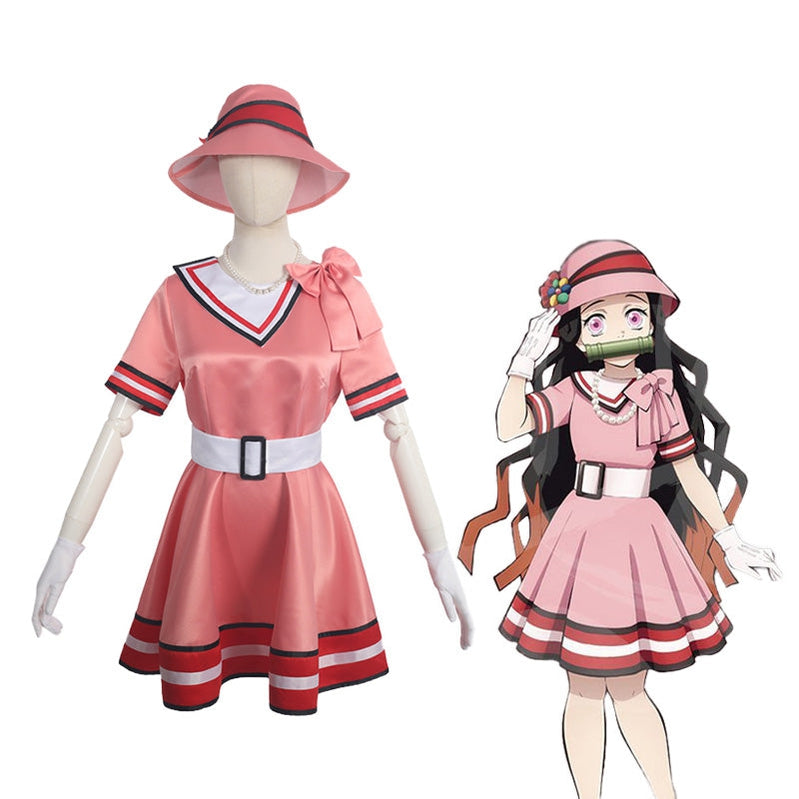 Anime Demon Slayer Kimetsu no Yaiba Nezuko Kamado Dress Cosplay Costume - Cosplay Clans