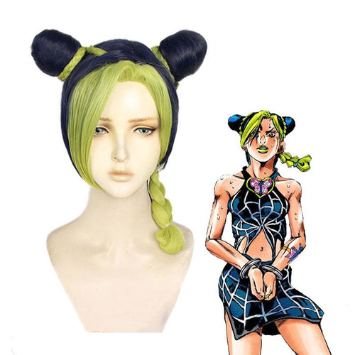 Anime JoJo's Bizarre Adventure Stone Ocean Jolyne Cujoh Mixed Light Green Cosplay Wigs - Cosplay Clans
