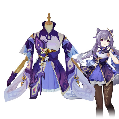 Game Genshin Impact Keqing Fullset Cosplay Costumes - Cosplay Clans