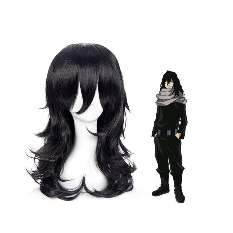 Anime My Hero Academia Shouta Aizawa Long Black Cosplay Wigs - Cosplay Clans