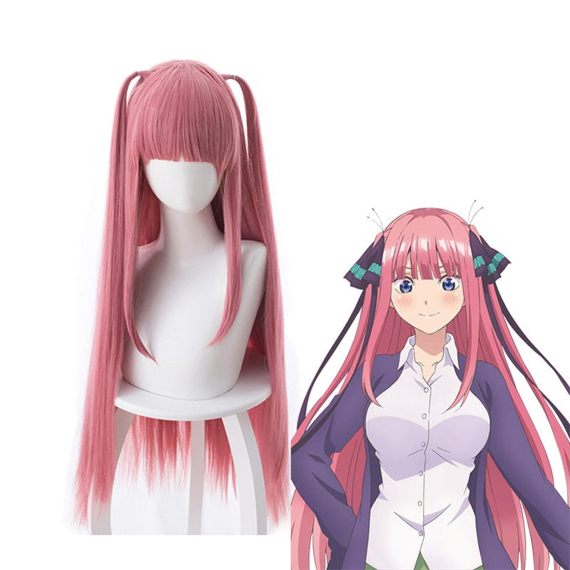 Anime The Quintessential Quintuplets Nino Nakano Long Pink Cosplay Wigs - Cosplay Clans