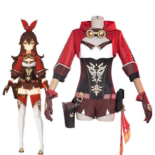 Game Genshin Impact Amber Fullset Cosplay Costumes - Cosplay Clans