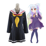 Anime No Game No Life Shiro Navy Uniform Cosplay Costume - Cosplay Clans