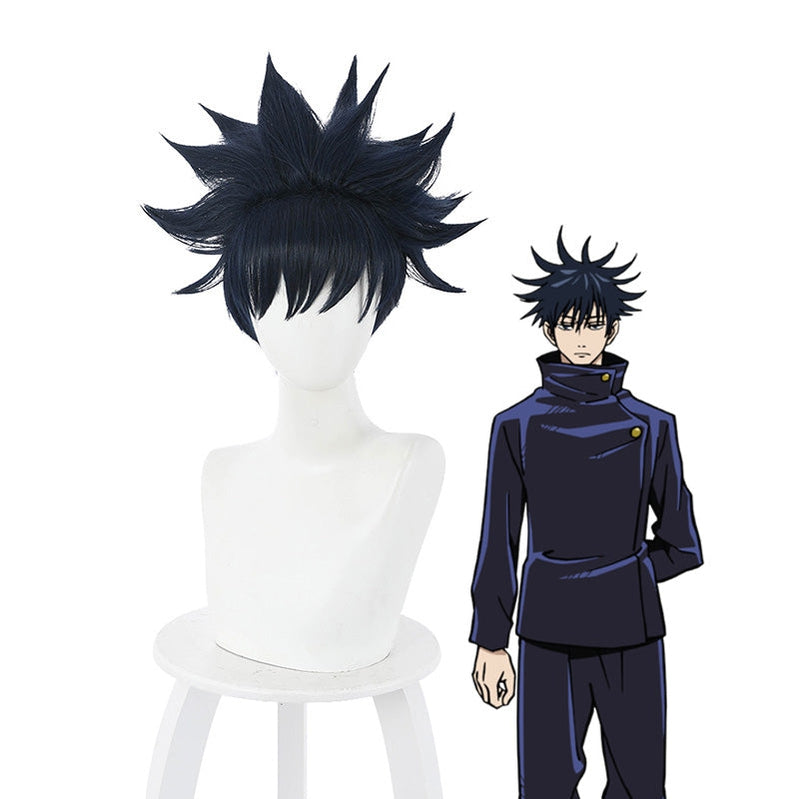 Anime Jujutsu Kaisen Megumi Fushiguro Short Dark Blue Cosplay Wigs - Cosplay Clans