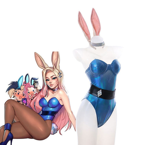 LOL KDA ALL OUT Ahri Bunnysuit Cosplay Costumes - Cosplay Clans