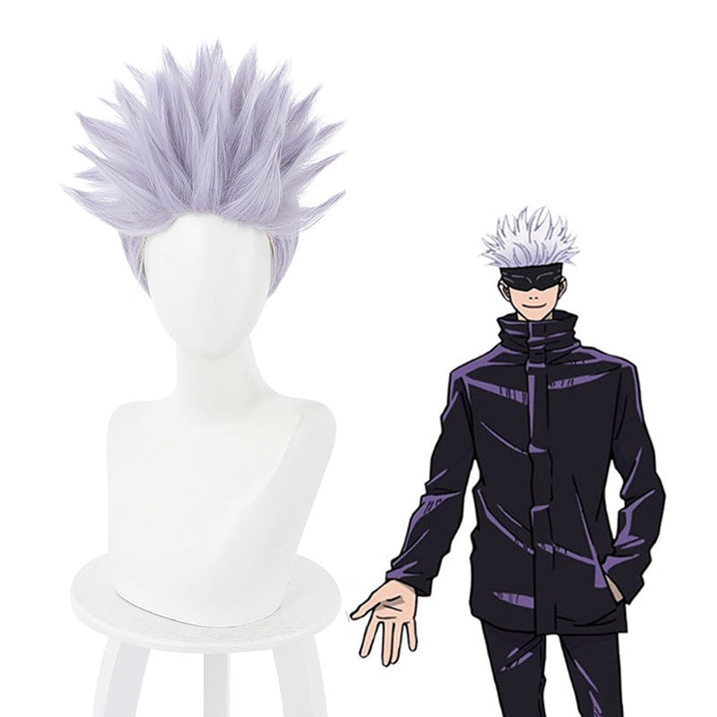 Anime Jujutsu Kaisen Satoru Gojo Short Purple Cosplay Wigs - Cosplay Clans