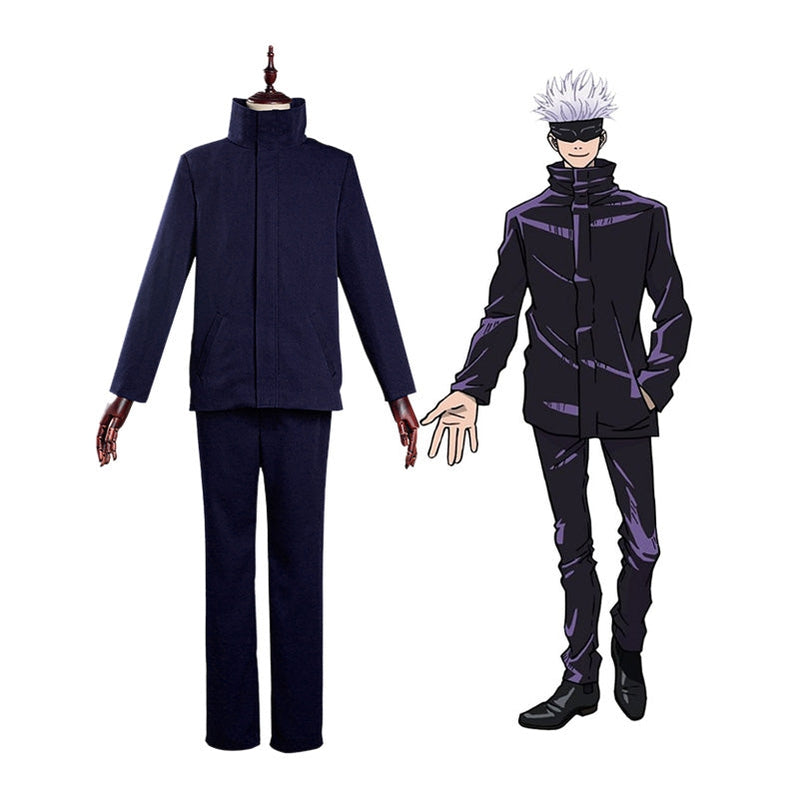 Anime Jujutsu Kaisen Satoru Gojo Outfits Cosplay Costume with Blindfold - Cosplay Clans