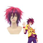 Anime No Game No Life Sora Short Red Fade Purple Cosplay Wigs - Cosplay Clans