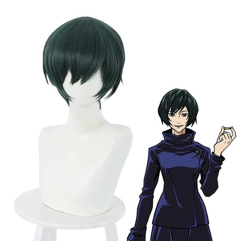 Anime Jujutsu Kaisen Mai Zenin Short Dark Green Cosplay Wigs - Cosplay Clans