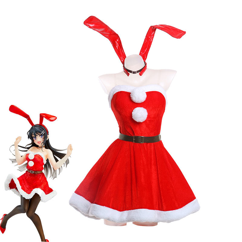 Rascal Does Not Dream of Bunny Girl Senpai Sakurajima Mai Bunny girl Christmas Cosplay Costumes