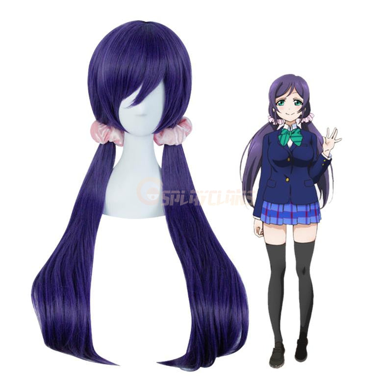 Anime LoveLive! Tojo Nozomi Long Dark Purple Cosplay Wigs - Cosplay Clans
