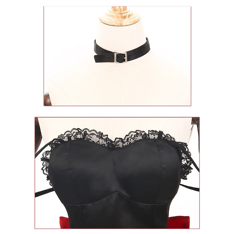 Anime Date A Live Kurumi Tokisaki Black Cat Maid Dress Cosplay Costume - Cosplay Clans