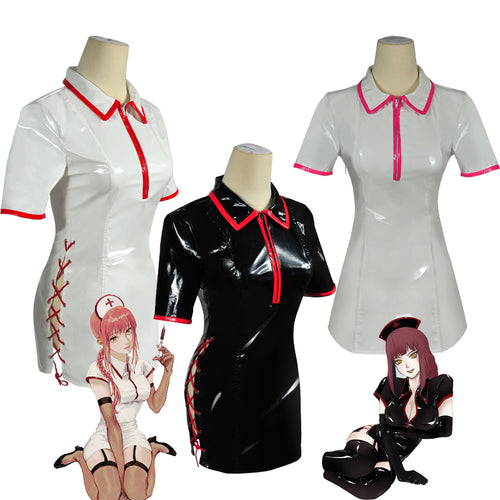 Anime Chainsaw Man Makima Power Nurse Uniform Cosplay Costumes