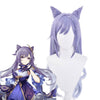 Game Genshin Impact Keqing Ponytails Mixed Purple Cosplay Wig with Ears - Cosplay Clans