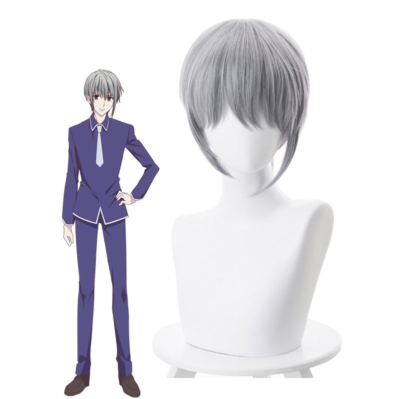 Anime Fruits Basket Soma Yuki 35cm Short Gray Cosplay Wigs - Cosplay Clans