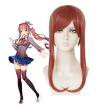 DDLC Monika Super Long Deep Pink Straight Synthetic Cosplay Wigs with Ponytail - Cosplay Clans