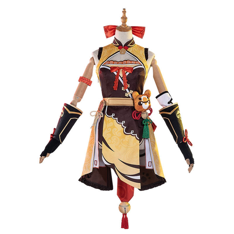 Game Genshin Impact Xiangling Fullset Cosplay Costumes - Cosplay Clans