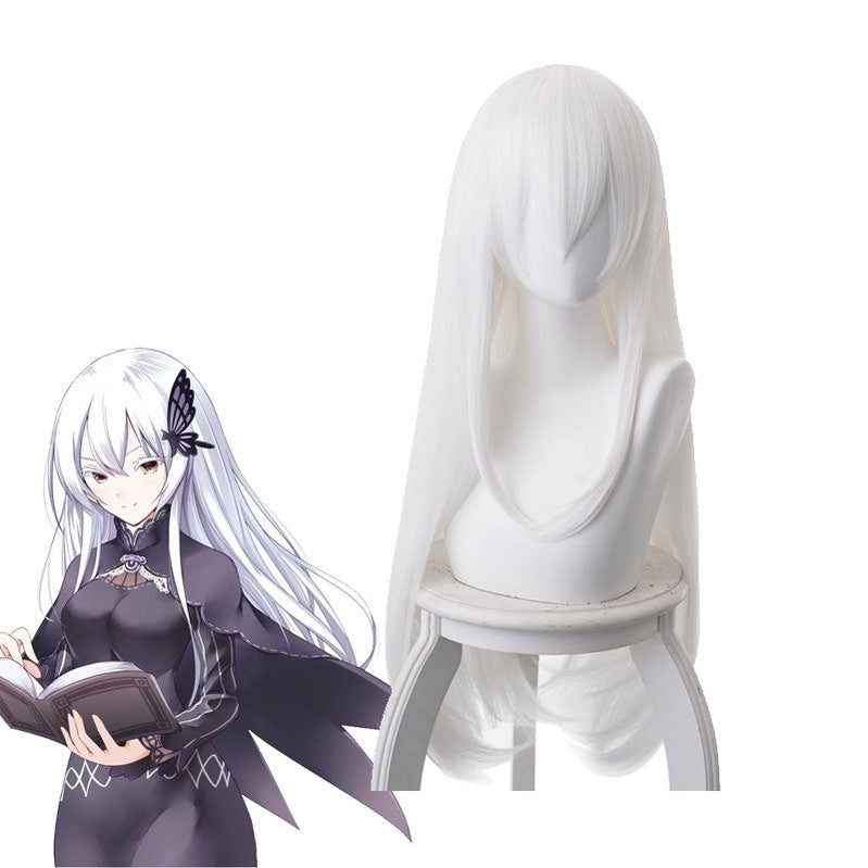 Anime Re:Zero Starting Life in Another World Echidna Witch of Greed Long Straight White Cosplay Wigs - Cosplay Clans