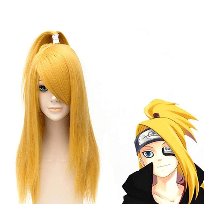 Anime Naruto Deidara Long Yellow Cosplay Wigs - Cosplay Clans