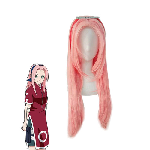 Anime Naruto Haruno Sakura Long Pink Cosplay Wigs - Cosplay Clans