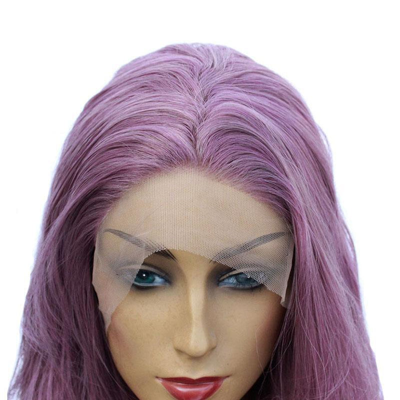 Multi-size Women Lace Front Wigs Long Curly Mixed Purple Cosplay Wigs - Cosplay Clans