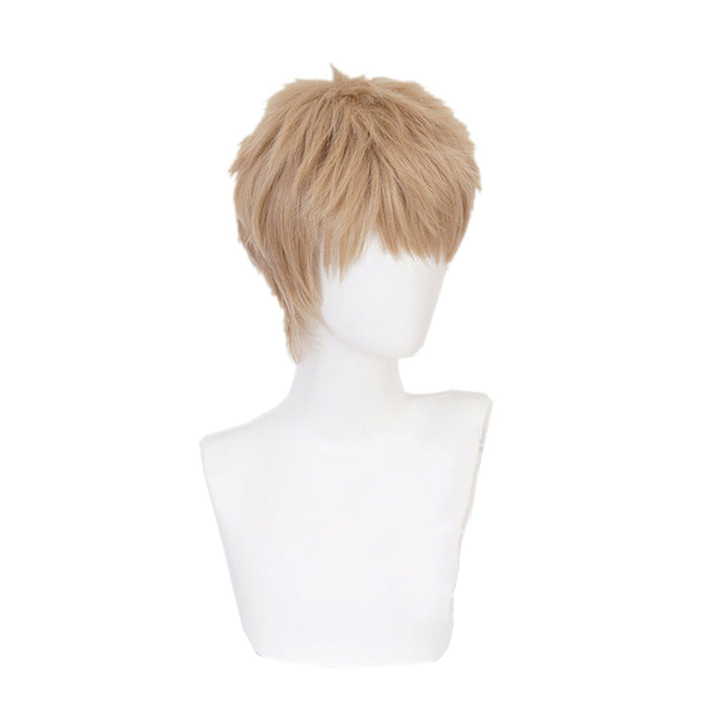 Anime One Punch Man Genos Demon Cyborg Short Khaki Cosplay Wigs - Cosplay Clans