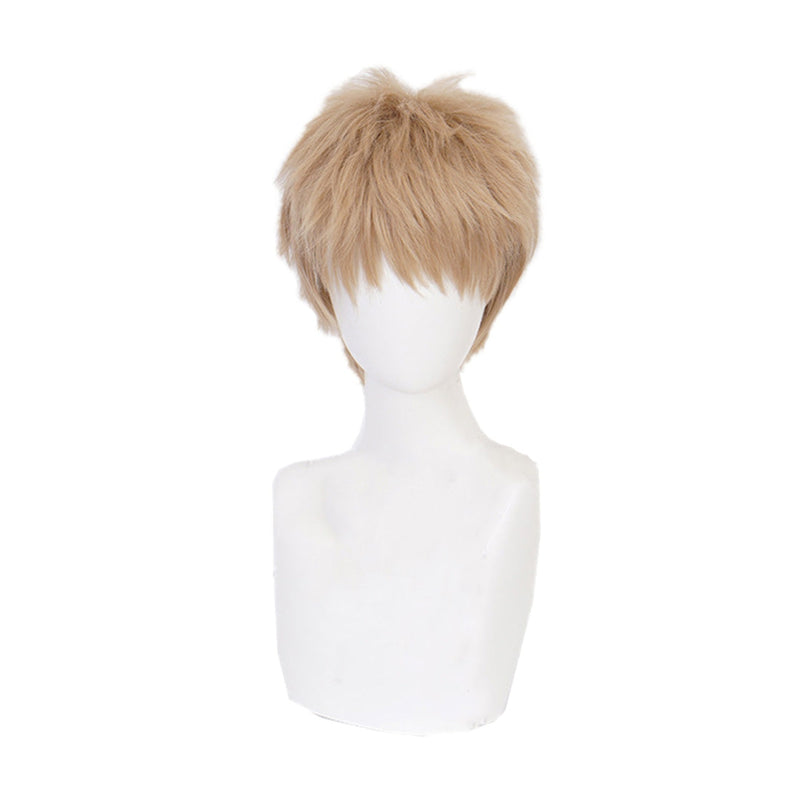 Anime One Punch Man Genos Demon Cyborg Short Khaki Cosplay Wigs - Cosplay Clans