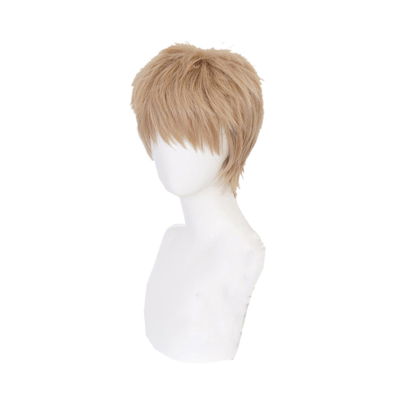 Anime One Punch Man Genos Demon Cyborg Short Khaki Cosplay Wigs - Cosplay Clans