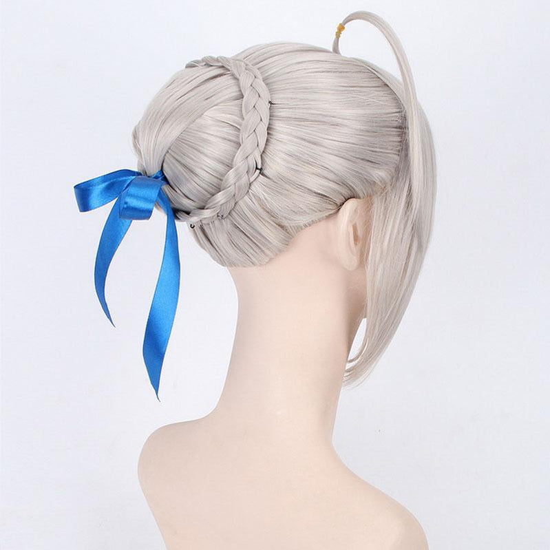 Anime FGO Fate Stay Night Arturia Pendragon Saber Blonde Grey Styled Updo 3 Colors Cosplay Wigs - Cosplay Clans