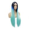 Lace Front Wigs 60cm Long straight Dark Blue Fade Light Blue Cosplay Wigs - Cosplay Clans