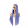 60cm Women Lace Front Wigs Long Straight Dark Blue Cosplay Wigs - Cosplay Clans